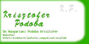 krisztofer podoba business card